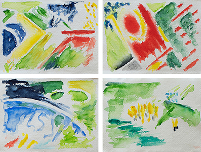 watercolor: soccerscapes, 2014 and 2018